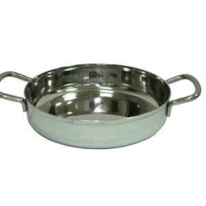 Сковорода порц. d=18 см. h=3,5 см. 0,85 л. нерж. глубокая с 2 ручками MGsteel /1/12/