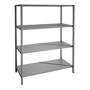 Стеллаж кухонный 1200*600*2000 мм., 4 сплошные полки нерж., стойки нерж., сварной MGsteel /1/