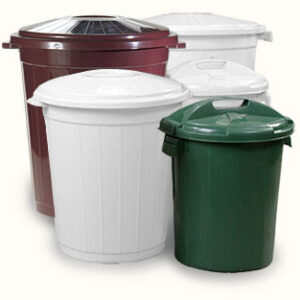 Бак пищевой 35 л. 38*47 см. белый с крышкой, пластик. /1/10/