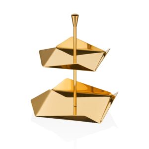 Этажерка 10*10см, 12,5*12,5см, H19,5см(2 яруса), золото, Narin