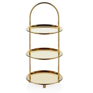 Этажерка 15,5см, H35см (3 яруса), золото, Narin