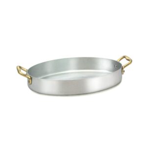 Сковорода овальная для подачи 28см, ручки латунные, Ottinetti