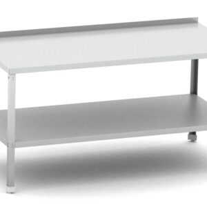 Стол разделочный с бортом 1500*600*870 мм. разборный, полка сплошная, нерж. MGsteel /1/