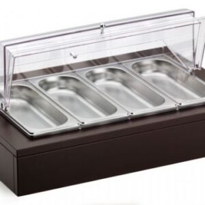 Подставка, GN1/4 4 шт. с охлаждением, крышка нерж. Pinti /1/ Под заказ