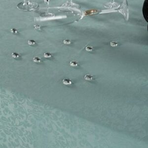 Скатерть 145*250 см. салатовая мелкий цветок /3/ Под заказ