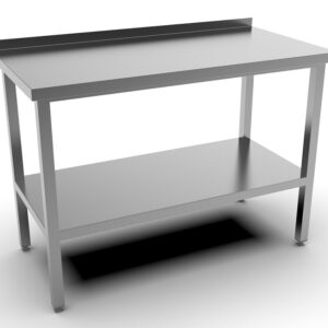 Стол разделочный с бортом 1000*600*870 мм. сварной, полка сплошная, нерж. MGsteel /1/