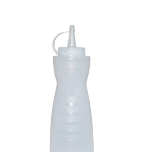 Емкость для соуса  375 мл. d=67 мм. h=200 мм. фигурная с крышкой прозрачная MGprof /1/24/