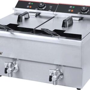 Фритюрница 2-секционная, 8 л.+8 л. 545*466*402 мм. нерж /1/