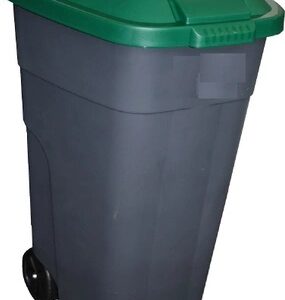 Бак для мусора 110 л. 54,5*51,5*84 см. с зеленой крышкой, на колесах п/п /1/