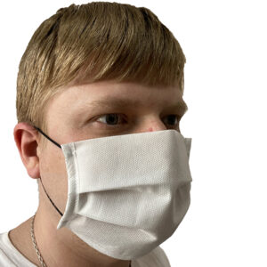 Маска защитная одноразовая 3-х слойная из спанбонда на резинках /100/