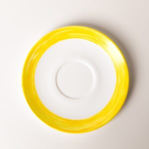 Блюдце d=140 мм. желтый край Браш (чашка 37307) /1/6/48/
