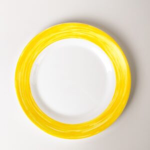 Тарелка d=254 мм. желтый край Браш /1/6/24/