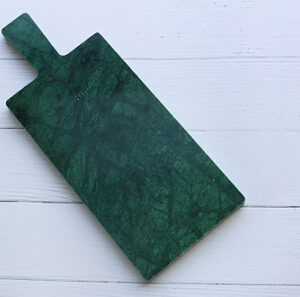 Блюдо для подачи прямоуг. 30*13 см. с ручкой зеленое, мрамор MGprof /1/6/