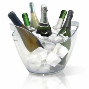 Ведро для шампанского 7 л. пласт. 355*255/210*160 мм. h=260 мм. с ручками для 6-ти бутылок, прозрачное VB /1/12/