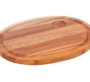 Доска для подачи овал. 360*280*20 мм. с желобком, бук /1/