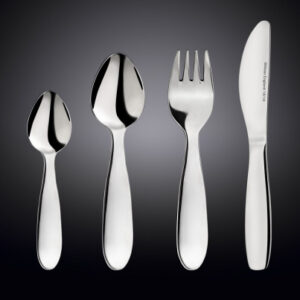 Набор столовых приборов детский Кидс 18/10 2 мм 4 пр. Wilmax /1/48/