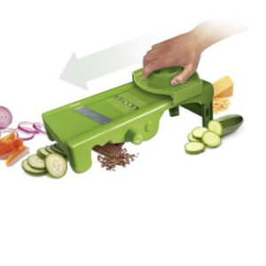 Мандолина (овощерезка) 32*13 см. с 1 насадкой и толкателем, нерж и пластик VB /1/