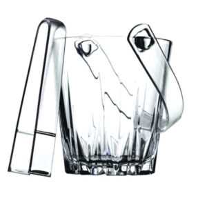 Ведро для льда 0,85 л. стекло d=13 см., с пластик. щипцами Карат /6/216/