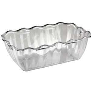 Салатник 260*175 мм. 2000 мл. h=80 мм. с волнистыми краями прозрачный  /1/9/