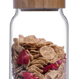 Банка для сыпучих прод.  860 мл. с дерев. крышкой Вуди /1/6/360/