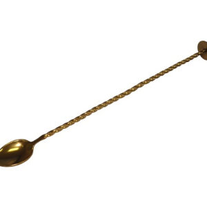 Ложка барменская с плоской кнопкой 25 см. нерж. золотая  MGsteel /1/240/
