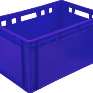 Ящик 600*400*300 мм. для мяса Е3 прямой сплошной, синий (крышка 65079) /1/28/