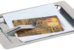 Подносик для денег 17*11 см. с зажимом нерж. APS /1/60/