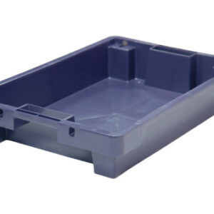 Ящик 600*400*100 мм. для мяса конусный сплошной, синий /1/