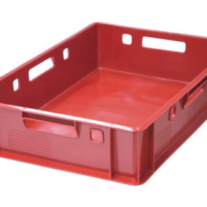 Ящик 600*400*120 мм. для мяса Е1 прямой сплошной, красный (крышка 76402) /1/80/