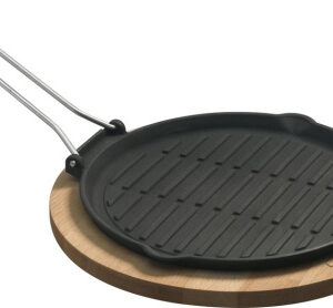 Сковорода-гриль d=25 см. h=1,5 см. 0,4 л. чугун. черная, на подставке ECO LAVA /1/8/