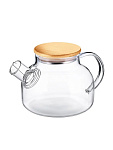 Чайник  850 мл. заварочный крышка бамбук, Термостекло /1/12/