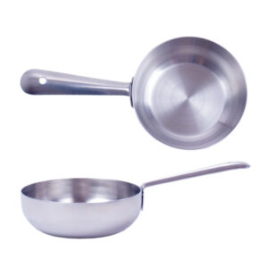 Сковорода порц. d=12,5 см. h=3 см. 0,42 л. нерж. глубокая с ручкой MGsteel /1/96/