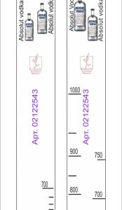 Линейка Absolut (0,5 л./0,7 л./0,75 л./1 л.) L=28 см. В=2 см. /1/