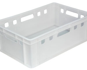 Ящик 600*400*200 мм. для мяса Е2 прямой сплошной, морозостойкий, белый (крышка 49164) /1/48/