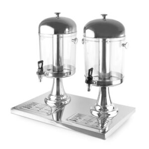 Диспенсер для соков, холод.напитков, две емкости по 8 л. h=56 см. колба пластик. MGsteel /1/