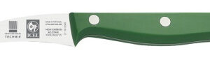 Нож для чистки овощей 60/170 мм. изогнутый, зеленый TECHNIC Icel /1/