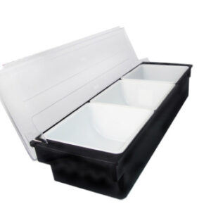 Контейнер для фруктов, специй и соусов 3 отд. по 0,92 л. черный, пластик. MGprof /1/12/