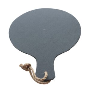 Блюдо для подачи круглое d=25 см. h=0,8 см. черное, сланец с ручкой MGprof /1/10/