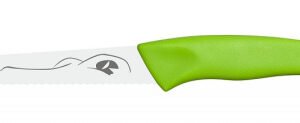 Нож для овощей 110/220 мм. с волн. кромкой, салатовый KIDS Icel /6/