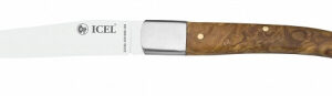 Нож для стейка 110/240 мм. 18/0  3 мм. ручка оливковое дерево Icel /1/6/