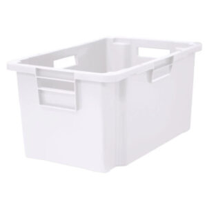 Ящик 600*400*300 мм. для мяса конусный сплошной, морозостойкий, белый (крышка 49164) /1/68/