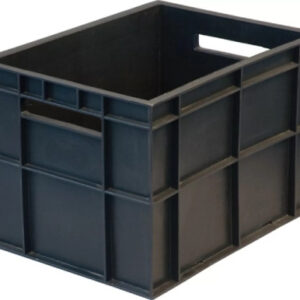 Ящик 400*300*280 мм. для молочной продукции прямой сплошной, черный /1/96/