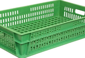 Ящик 740*465*145 мм. для хлеба прямой перфорир., зеленый (крышка 73937) /1/44/