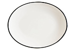 Блюдо овальное 250*190 мм. Линеа Черный, форма Мув Bonna /1/12/960/