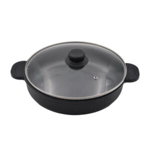 Сковорода d=26 см. h=6,5 см. 2,9 алюм.с антиприг.покрыт.глуб с крышкой с 2 ручками /1/