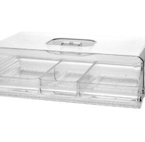 Поднос сервировочный 32*22 см. с крышкой и съемными секциями,-40°С/+60°С полистирол MGprof/1/12/