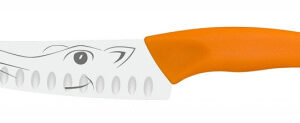 Нож кухонный 140/260 мм. с бороздками, оранжевый KIDS Icel /6/