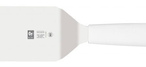 Лопатка 27,5 см. изогнутая раб. часть 12*7,5 см. нерж. с пластик. ручкой, белая Icel /1/6/