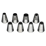 Набор кондитерских насадок 8 шт нерж. для больших меренг и кремовых шапочек /1/