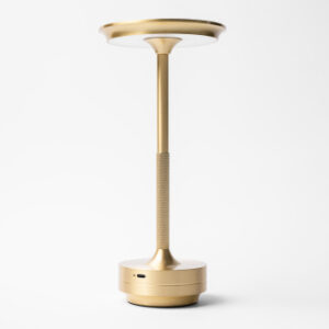 Лампа настольная d=13 см. h=27,5 см. 3 цвета, сенсорная регулировка яркости, алюм., золотая LED HIGH-TECH MGline /1/20/ АКЦИЯ